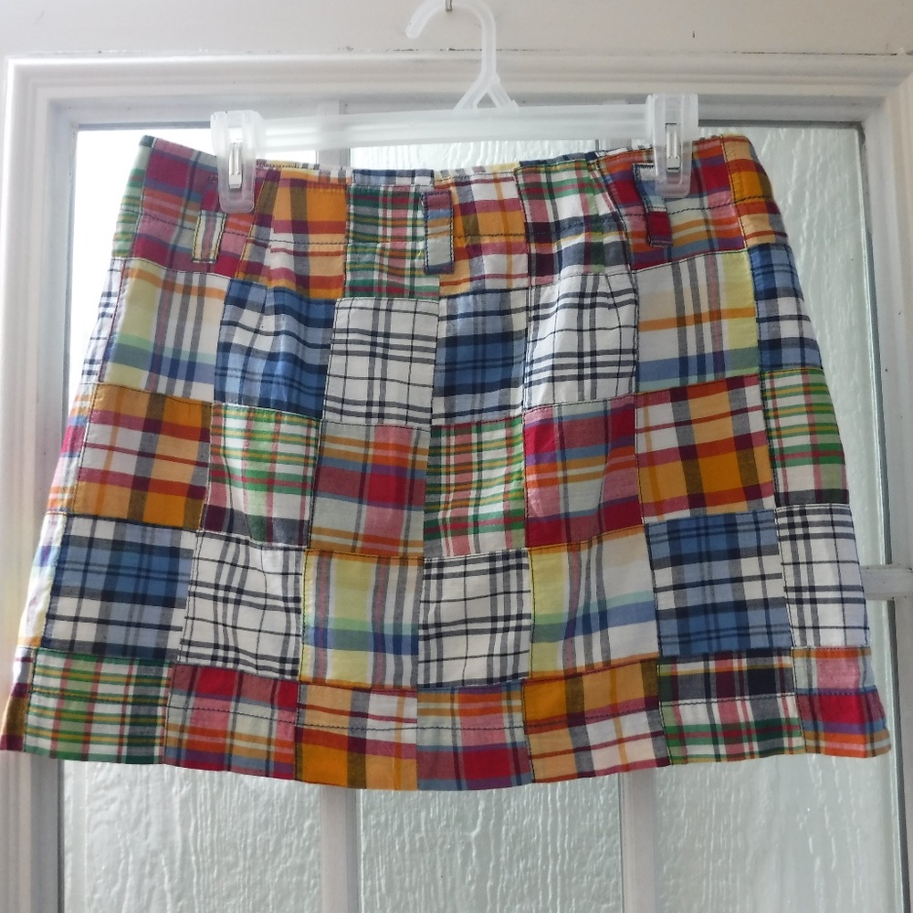 J. Crew Multi-Color Checks Button Up Mini Skirt - image 2